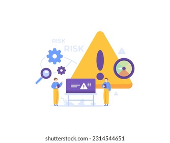 Risk Management. Risk identification, analysis, evaluation, and handling. A businessman performs risk management in order to minimize the possibility of bankruptcy and minimize losses. illustration