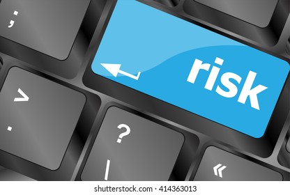 risk management keyboard key showing business insurance concept. Keyboard keys icon button vector
