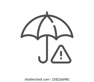 Risk Management Line Icon. Important Warning Sign. Insurance Warn Symbol. Quality Design Element. Linear Style Risk Management Icon. Editable Stroke. Vector