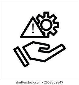 Symbole für die Risikomanagementzeile. einfache Kontur, Vektorgrafik