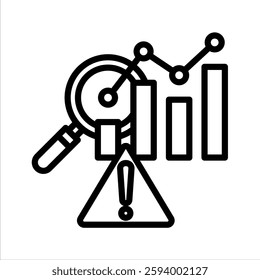 Risk Management Line Vector Illustration On White Background.