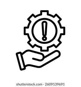 Risk Management Line Vector Illustration On White Background.