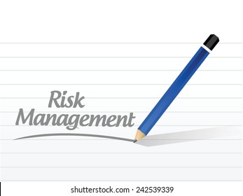 risk management message illustration design over a white background