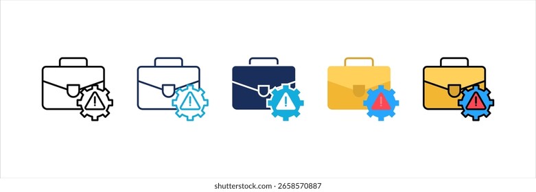 Conjunto de Ícones de Vários Estilos de Gerenciamento de Riscos