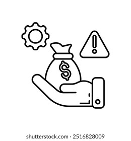 Risk Management Outline Icon, Vector illustration