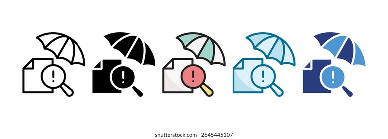 Risikomanagementplan-Symbol - Sammlung mehrerer Stile festlegen