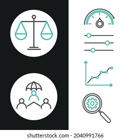 risk management protection icons set