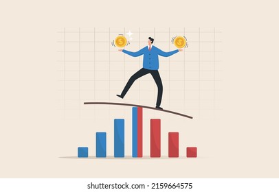 Risk management, reduce the likelihood of mistakes investment damage that may occur under uncertain circumstances of the stock market.
A businessman tries to balance his capital in the stock market.