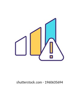 Risk management RGB color icon. Index raising. Assessing overall risk process. Threat evaluation. High occurrence probability. Identifying and controlling hazards. Isolated vector illustration