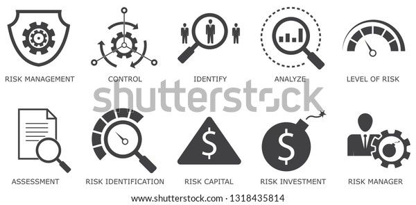 Risk Management Simple Concept Icons Set Stock Vector (Royalty Free