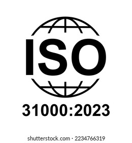 Risk Management. Standard quality symbol. Vector button sign isolated on white background .