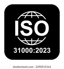  Risk Management. Standard quality symbol. Vector button sign isolated on white background .