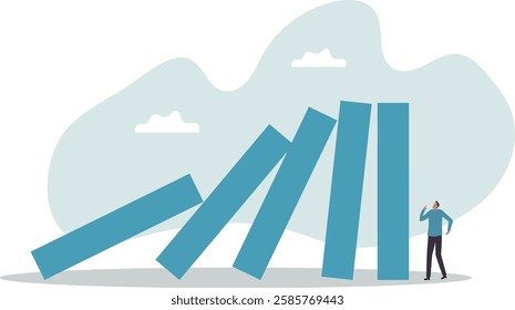 Risk management, uncertainty or unknown threat causing business failure, economic crisis, danger or problem,business concept.flat character.