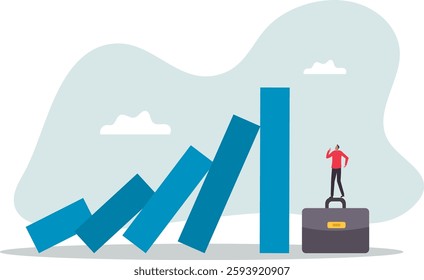 Risk management, uncertainty or unknown threat causing business failure, economic crisis, danger or problem,business concept.flat character.