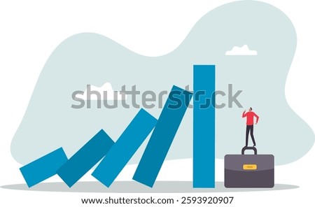 Risk management, uncertainty or unknown threat causing business failure, economic crisis, danger or problem,business concept.flat character.