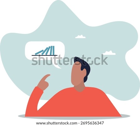 Risk management, uncertainty or unknown threat causing business failure, economic crisis, danger or problem,about a man and his life.