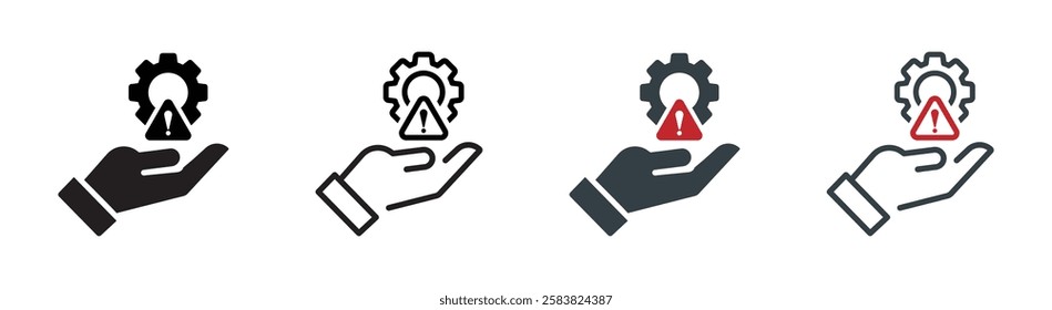 Risk management vector icons set. Risk management icon