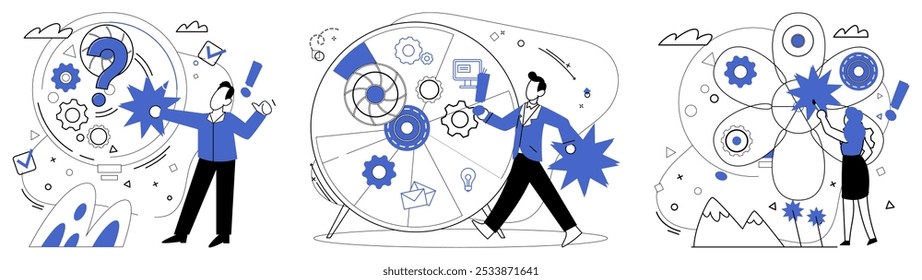 Risk management vector illustration. In grand theater business, risky performances require meticulous risk management script Planning is shield protecting businesses from stormy weather economic risks