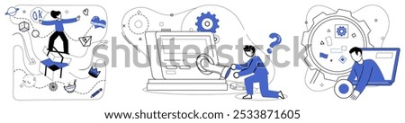 Risk management vector illustration. Performance shines brightest when stage is well-lit by spotlight effective risk management Decision-making in business is high-stakes game where risk management