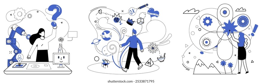 Risk management vector illustration. Strategic thinking is map guiding businesses through uncharted territories financial risks Risk management is shield protecting businesses from fiery arrows