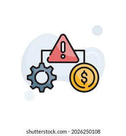 risk management vector outline filled icon style illustration. EPS 10 File