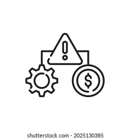 risk management vector outline icon style illustration. EPS 10 File