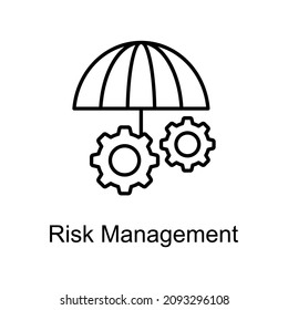 Risk Management vector outline icon for web isolated on white background EPS 10 file