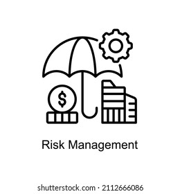 Risk Management vector Outline icon for web isolated on white background EPS 10 file