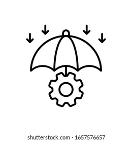 Risk Management Vector Outline Illustration. Business Growth And Investment Icon. EPS 10 File 