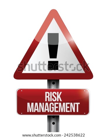 risk management warning sign illustration design over a white background