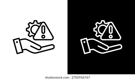 Gestión de riesgos Diseño de conjunto de iconos blancos