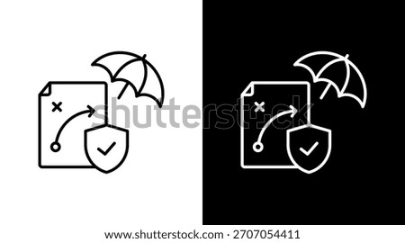 Risk Management White Icon Set Design
