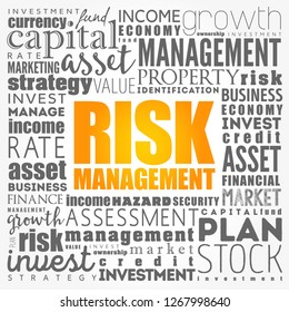 Risk Management word cloud collage, business concept background