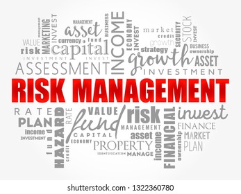 Risk Management word cloud collage, business concept background