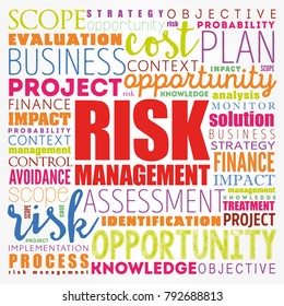 Risk Management word cloud collage, business concept background