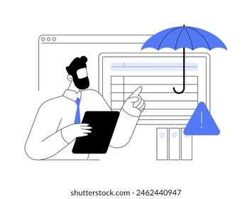 Risk manager isolated cartoon vector illustrations. Professional accountant calculates liquidity risks, business people, financial audit, stock market, reduce enterprise losses vector cartoon.