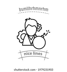 RISK MANAGER line simple vector icon. RISK MANAGER line simple vector icon. RISK MANAGER line simple vector icon. 