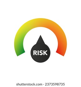 Elemento de medidor de riesgo. Vector del medidor de satisfacción del cliente