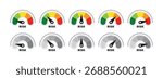 Risk Meter Gauges. High, Medium, and Low Danger Levels. Financial investment risk