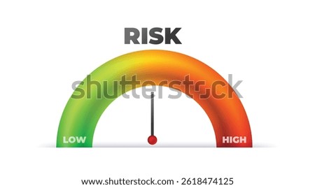 Risk meter icon set medium. business issue score gauge. vector