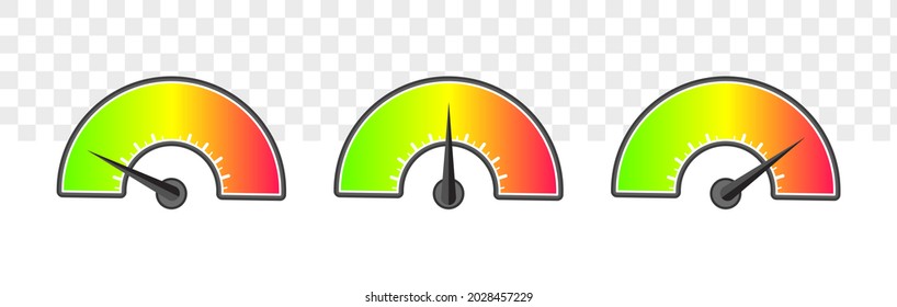 Risk meter indicator concept. Risk button pointing between low and high level.