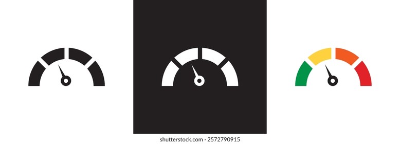 Risk meter from low to high level. isolated on white and black background. vector illustration. EPS 10