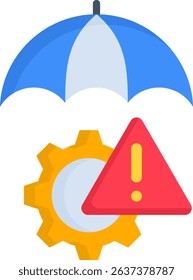 Risk Mitigation Icon Flat Vector Illustration