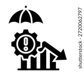 Risk Mitigation Icon Glyph Style Vector Illustration