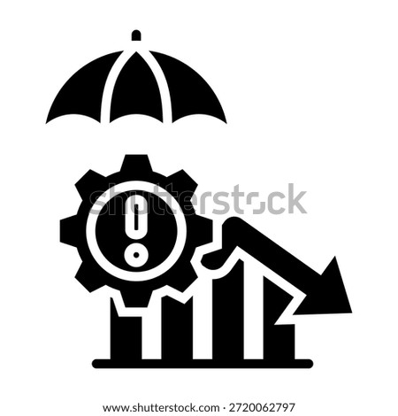 Risk Mitigation Icon Glyph Style Vector Illustration
