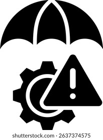 Risk Mitigation Icon Glyph Vector Illustration