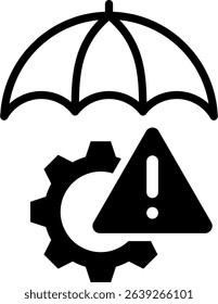 Risk Mitigation Icon Mixed Vector Illustration