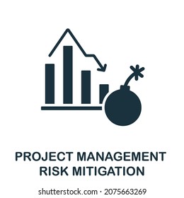 Risk Mitigation icon. Monochrome sign from project management collection. Creative Risk Mitigation icon illustration for web design, infographics and more