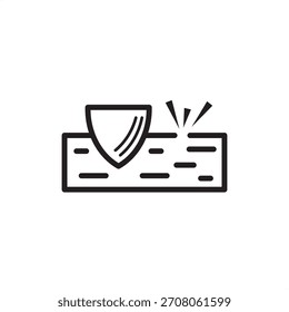 Icono de mitigación de riesgos que simboliza la reducción de amenazas, la protección contra peligros y el control proactivo de vulnerabilidades, lo que representa la gestión estratégica de riesgos, la planificación de la continuidad del negocio y la protección de activos.