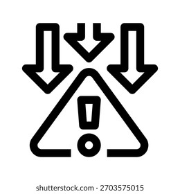 Icono de línea de Plan de mitigación de riesgos, símbolo de contorno para la reducción de amenazas, protección del negocio, control de riesgos, estrategia de estabilidad y acción preventiva. Icono de signo de Vector.
